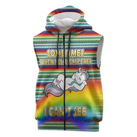 Funny Unicorn Sometimes When I Close My Eyes Christmas Sleeveless Zip Hoodie Xmas Holiday Patterns - Wonder Print Shop