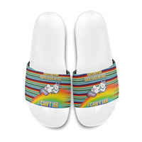 Funny Unicorn Sometimes When I Close My Eyes Christmas Slide Sandals Xmas Holiday Patterns - Wonder Print Shop
