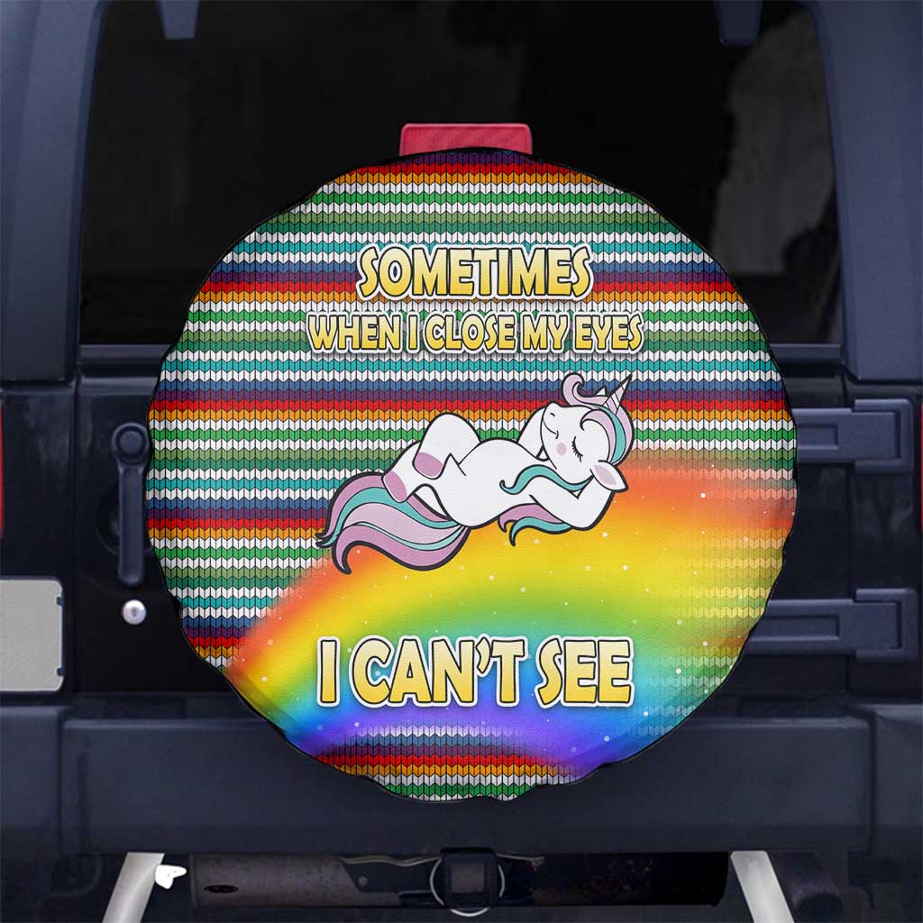 Funny Unicorn Sometimes When I Close My Eyes Christmas Spare Tire Cover Xmas Holiday Patterns - Wonder Print Shop