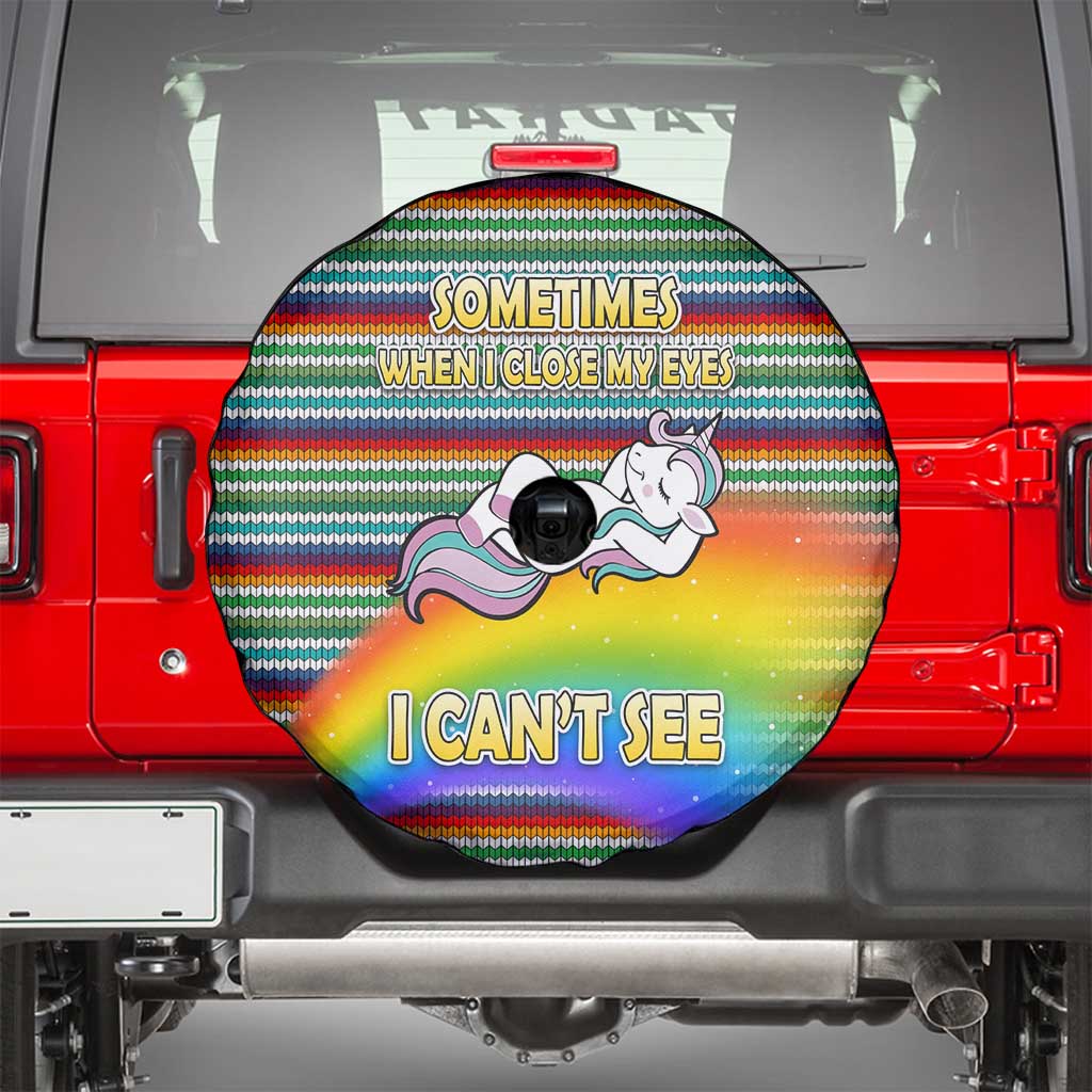 Funny Unicorn Sometimes When I Close My Eyes Christmas Spare Tire Cover Xmas Holiday Patterns - Wonder Print Shop