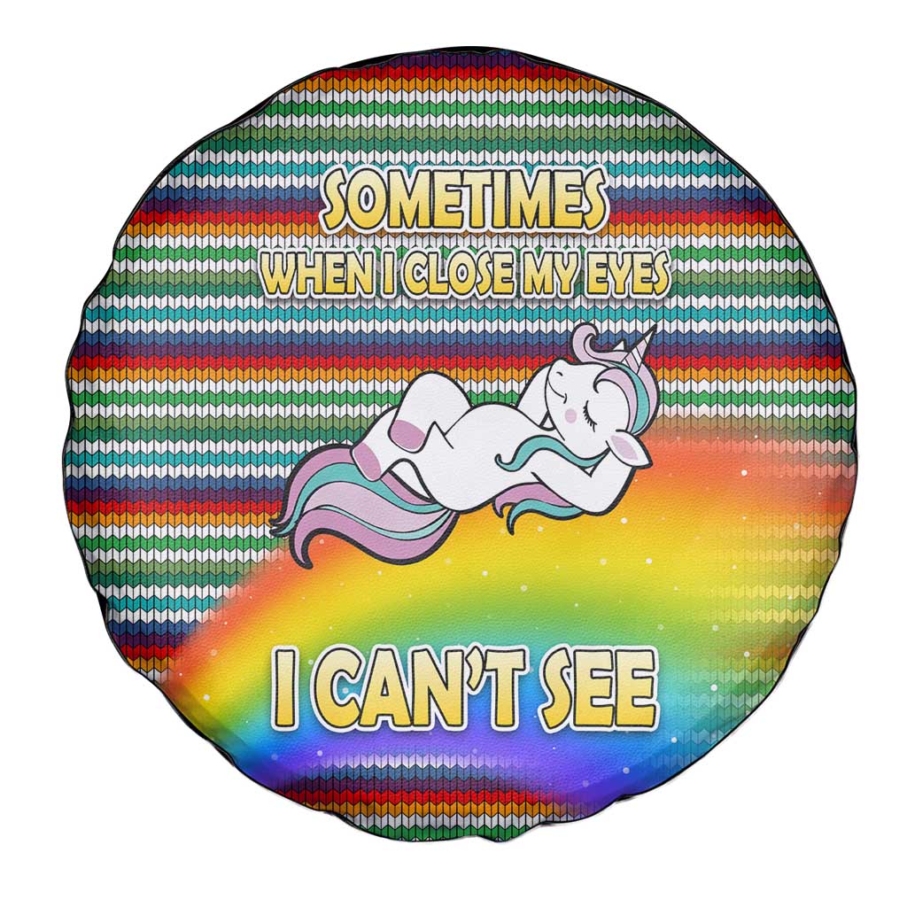 Funny Unicorn Sometimes When I Close My Eyes Christmas Spare Tire Cover Xmas Holiday Patterns - Wonder Print Shop