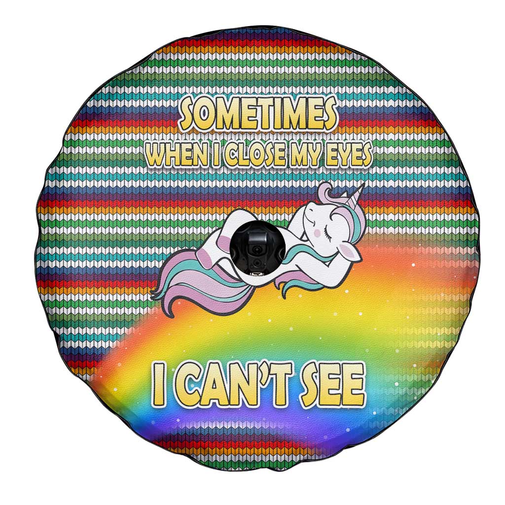 Funny Unicorn Sometimes When I Close My Eyes Christmas Spare Tire Cover Xmas Holiday Patterns - Wonder Print Shop