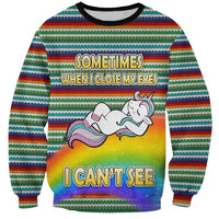 Funny Unicorn Sometimes When I Close My Eyes Christmas Sweatshirt Xmas Holiday Patterns - Wonder Print Shop