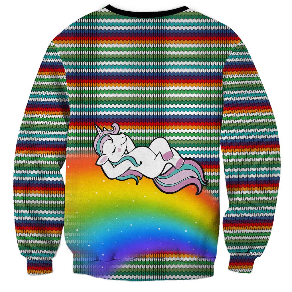 Funny Unicorn Sometimes When I Close My Eyes Christmas Sweatshirt Xmas Holiday Patterns - Wonder Print Shop