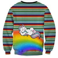 Funny Unicorn Sometimes When I Close My Eyes Christmas Sweatshirt Xmas Holiday Patterns - Wonder Print Shop