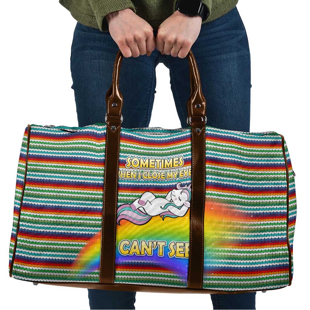 Funny Unicorn Sometimes When I Close My Eyes Christmas Travel Bag Xmas Holiday Patterns - Wonder Print Shop