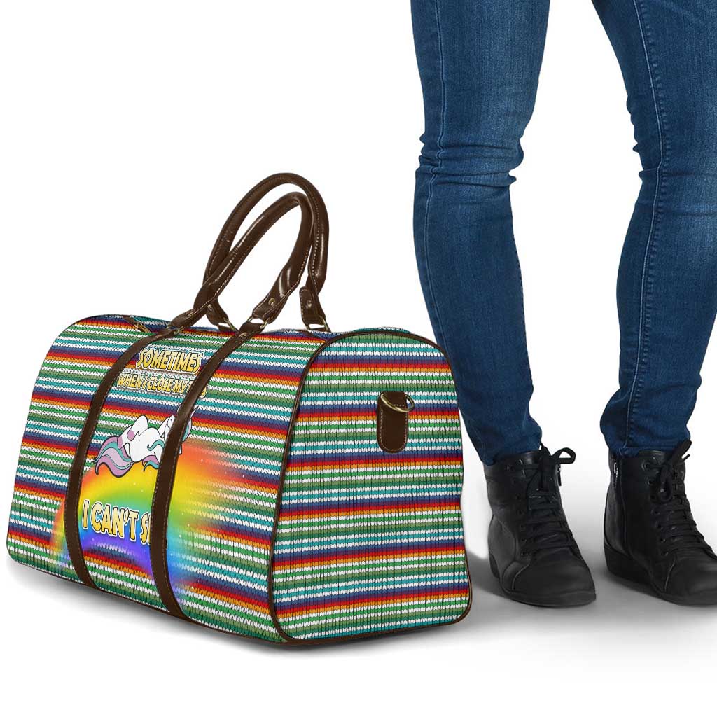 Funny Unicorn Sometimes When I Close My Eyes Christmas Travel Bag Xmas Holiday Patterns - Wonder Print Shop