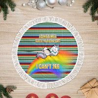 Funny Unicorn Sometimes When I Close My Eyes Christmas Tree Skirt Xmas Holiday Patterns - Wonder Print Shop