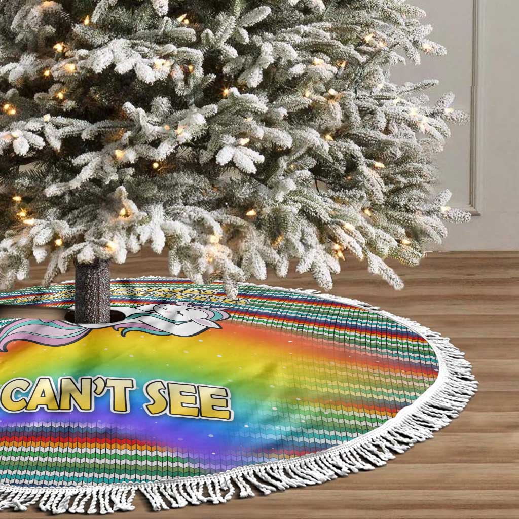 Funny Unicorn Sometimes When I Close My Eyes Christmas Tree Skirt Xmas Holiday Patterns - Wonder Print Shop