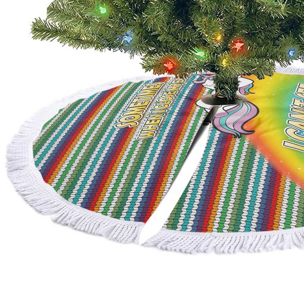 Funny Unicorn Sometimes When I Close My Eyes Christmas Tree Skirt Xmas Holiday Patterns - Wonder Print Shop