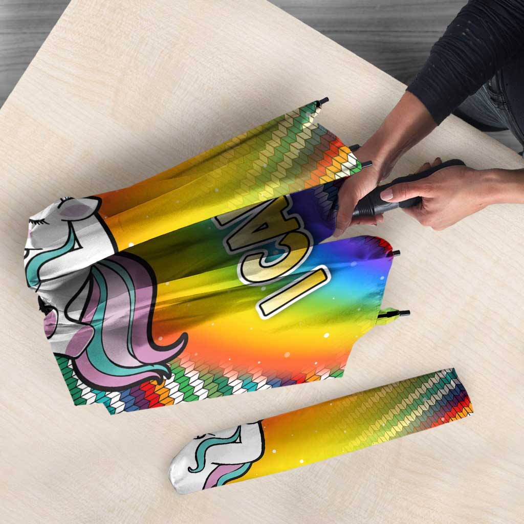 Funny Unicorn Sometimes When I Close My Eyes Christmas Umbrella Xmas Holiday Patterns - Wonder Print Shop