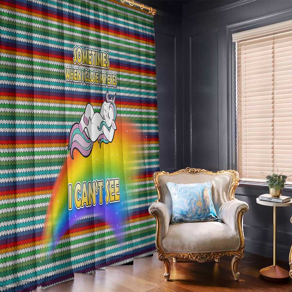 Funny Unicorn Sometimes When I Close My Eyes Christmas Window Curtain Xmas Holiday Patterns - Wonder Print Shop