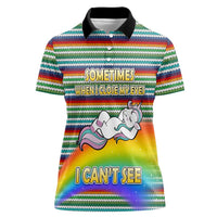 Funny Unicorn Sometimes When I Close My Eyes Christmas Women Polo Shirt Xmas Holiday Patterns - Wonder Print Shop