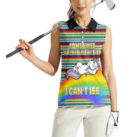 Funny Unicorn Sometimes When I Close My Eyes Christmas Women Sleeveless Polo Shirt Xmas Holiday Patterns - Wonder Print Shop