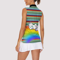 Funny Unicorn Sometimes When I Close My Eyes Christmas Women Sleeveless Polo Shirt Xmas Holiday Patterns - Wonder Print Shop