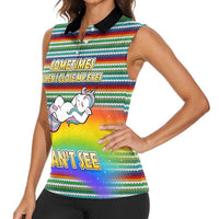 Funny Unicorn Sometimes When I Close My Eyes Christmas Women Sleeveless Polo Shirt Xmas Holiday Patterns - Wonder Print Shop