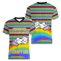 Funny Unicorn Sometimes When I Close My Eyes Christmas Women V-Neck T-Shirt Xmas Holiday Patterns - Wonder Print Shop