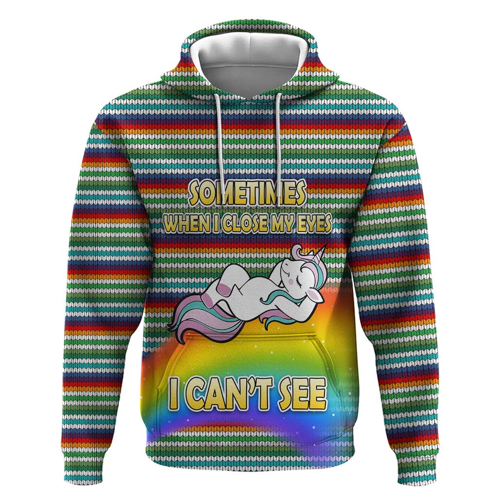 Funny Unicorn Sometimes When I Close My Eyes Christmas Zip Hoodie Xmas Holiday Patterns - Wonder Print Shop