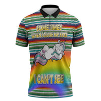 Funny Unicorn Sometimes When I Close My Eyes Christmas Zipper Polo Shirt Xmas Holiday Patterns - Wonder Print Shop