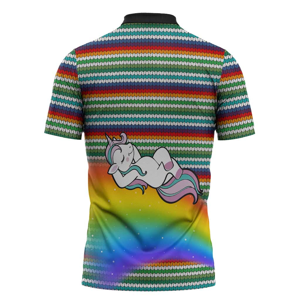 Funny Unicorn Sometimes When I Close My Eyes Christmas Zipper Polo Shirt Xmas Holiday Patterns - Wonder Print Shop