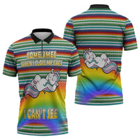 Funny Unicorn Sometimes When I Close My Eyes Christmas Zipper Polo Shirt Xmas Holiday Patterns - Wonder Print Shop