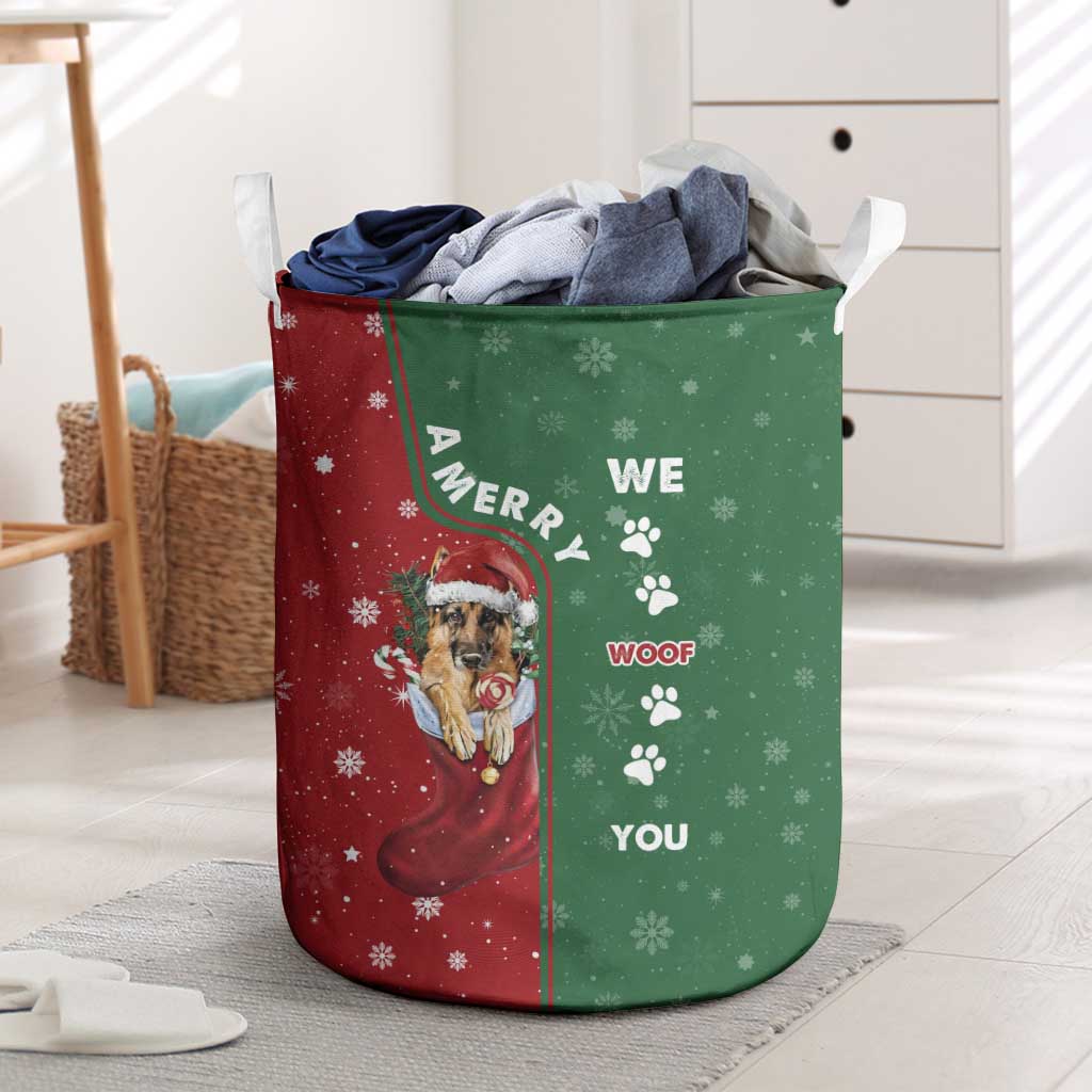 German Shepherd Merry Christmas Christmas Laundry Basket Xmas Holiday Patterns - Wonder Print Shop
