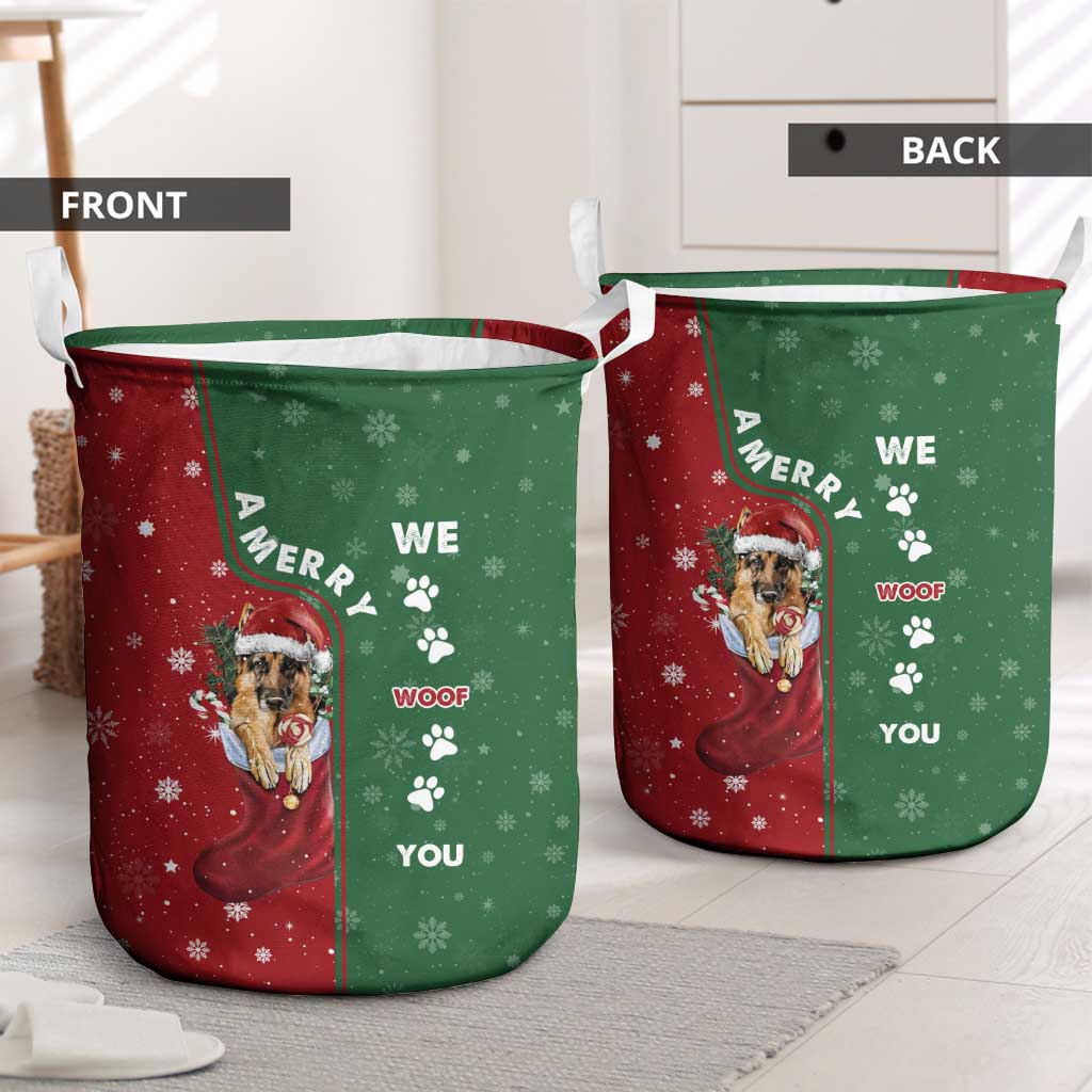 German Shepherd Merry Christmas Christmas Laundry Basket Xmas Holiday Patterns - Wonder Print Shop
