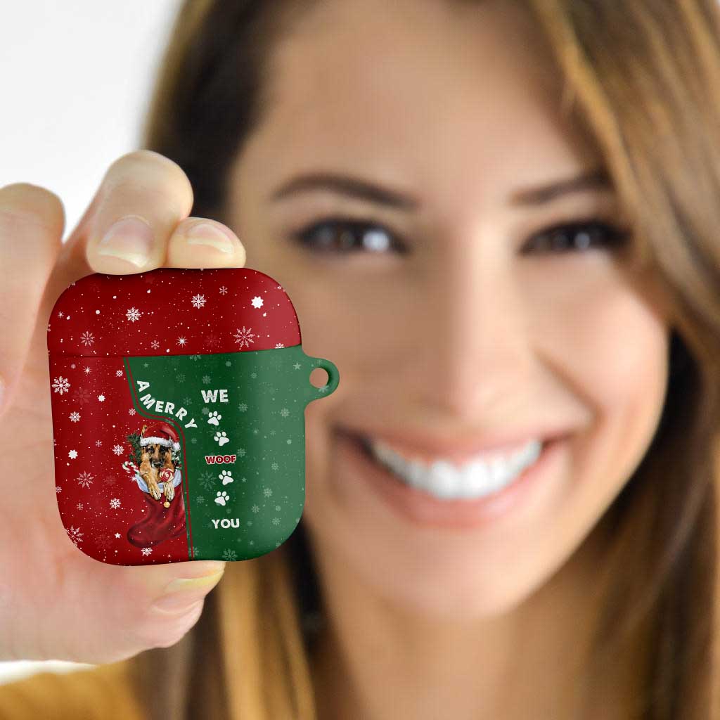 German Shepherd Merry Christmas Christmas AirPods Case Xmas Holiday Patterns - Wonder Print Shop