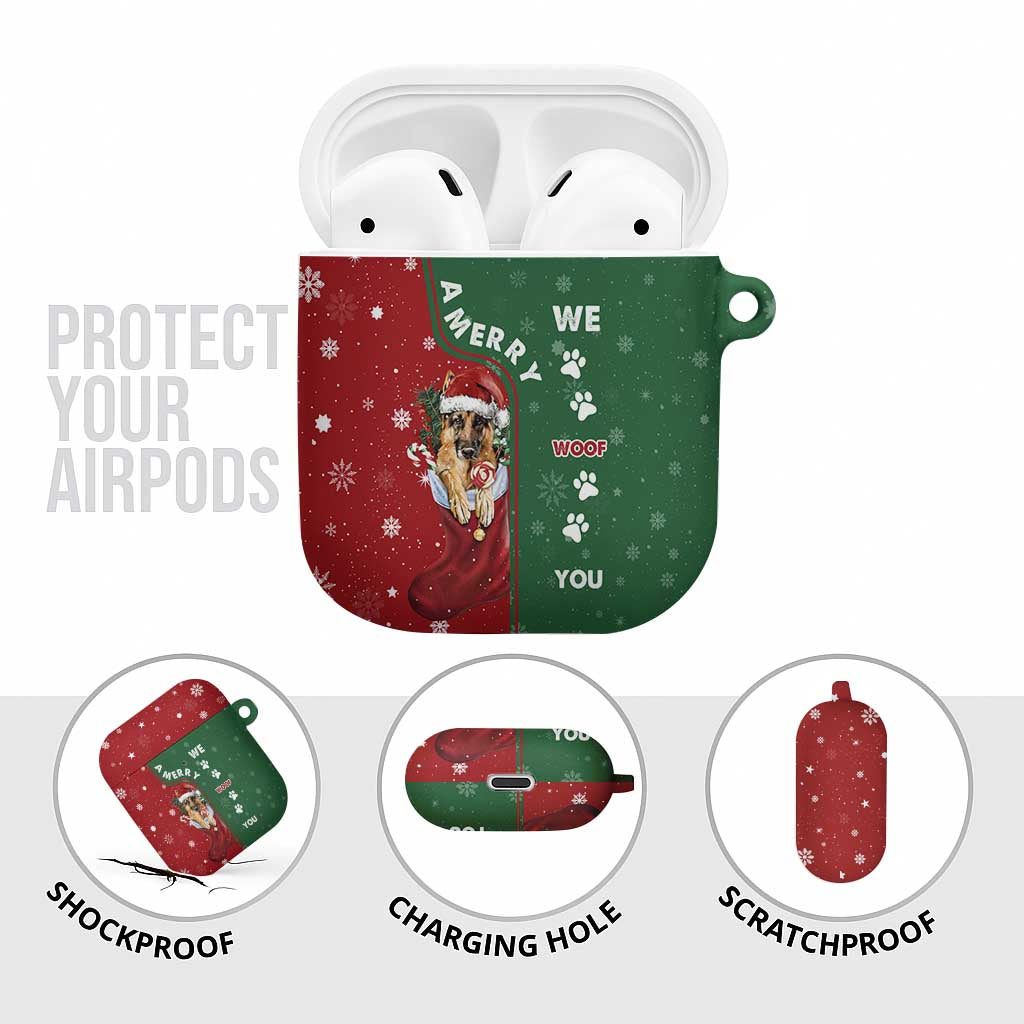 German Shepherd Merry Christmas Christmas AirPods Case Xmas Holiday Patterns - Wonder Print Shop