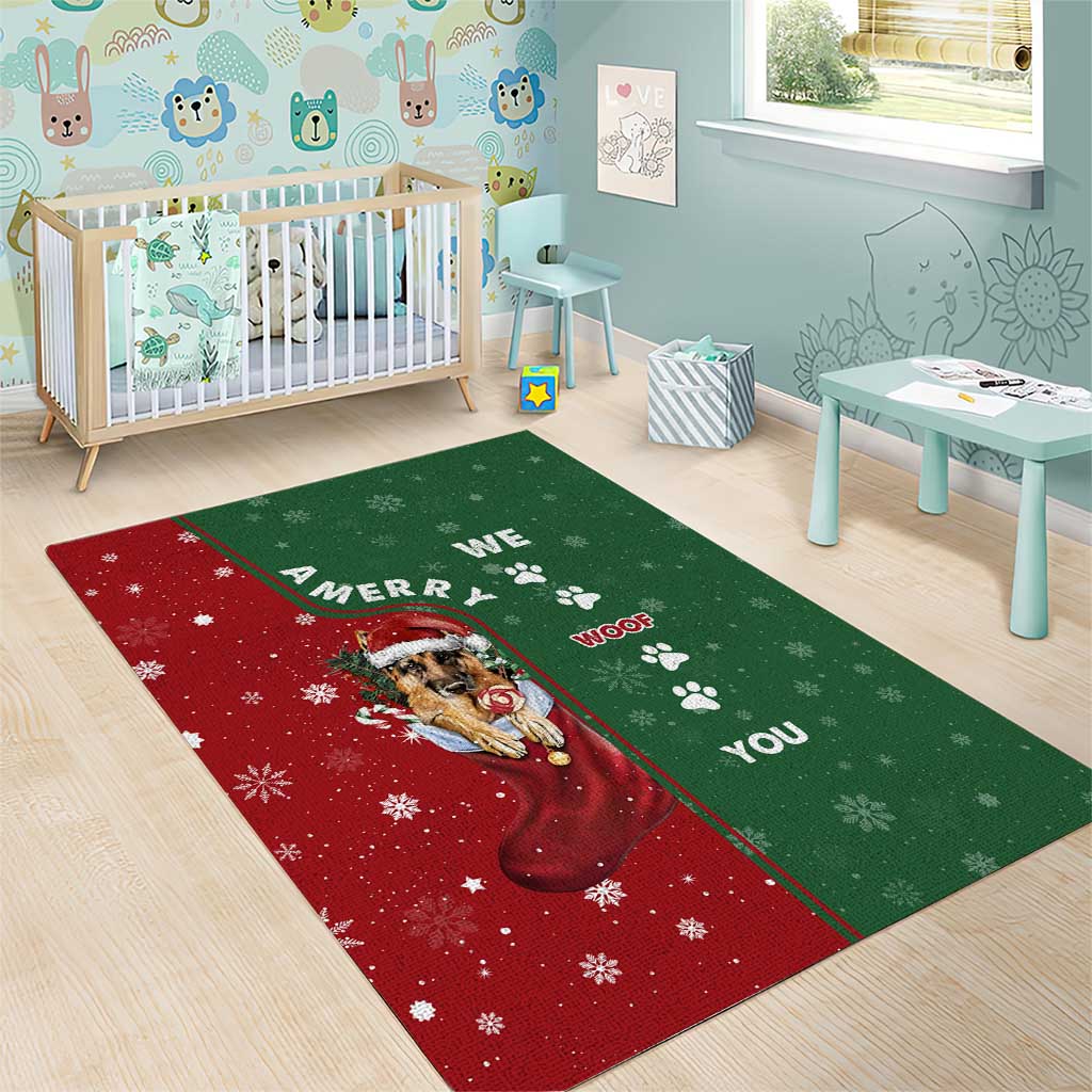 German Shepherd Merry Christmas Christmas Area Rug Xmas Holiday Patterns - Wonder Print Shop
