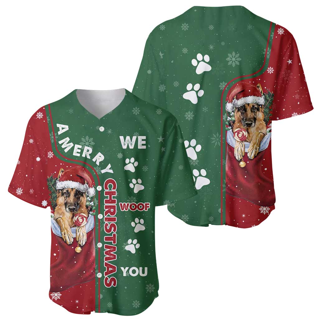 German Shepherd Merry Christmas Christmas Baseball Jersey Xmas Holiday Patterns - Wonder Print Shop