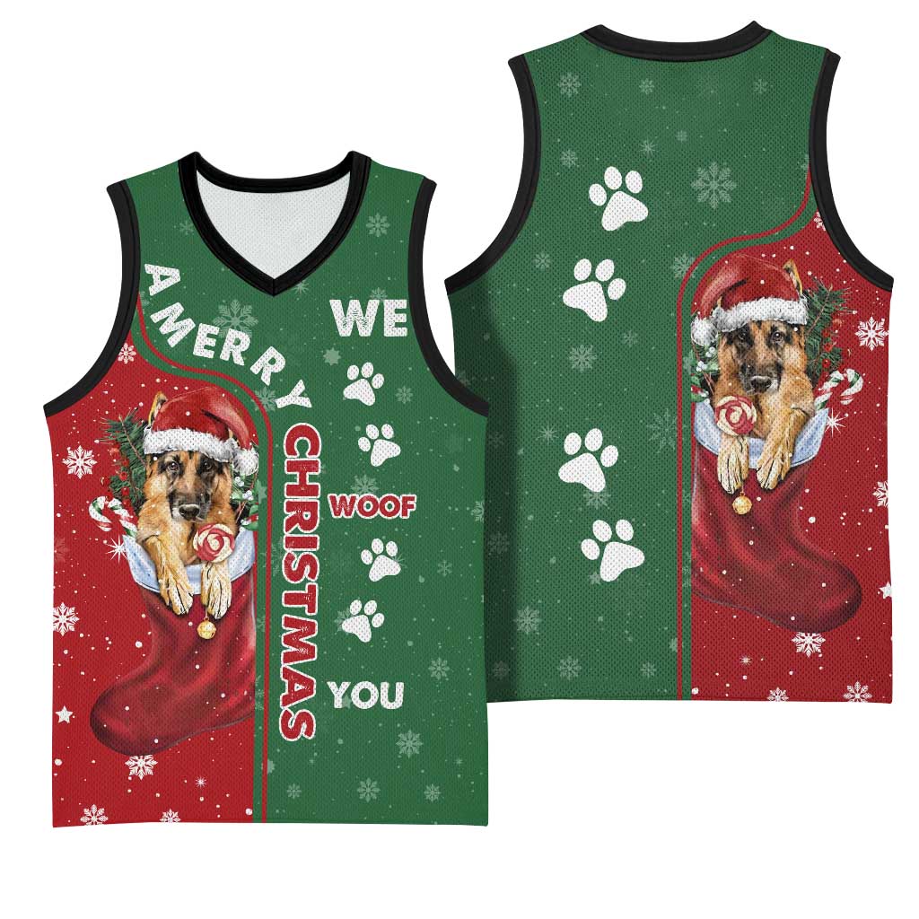 German Shepherd Merry Christmas Christmas Basketball Jersey Xmas Holiday Patterns - Wonder Print Shop