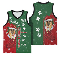 German Shepherd Merry Christmas Christmas Basketball Jersey Xmas Holiday Patterns - Wonder Print Shop