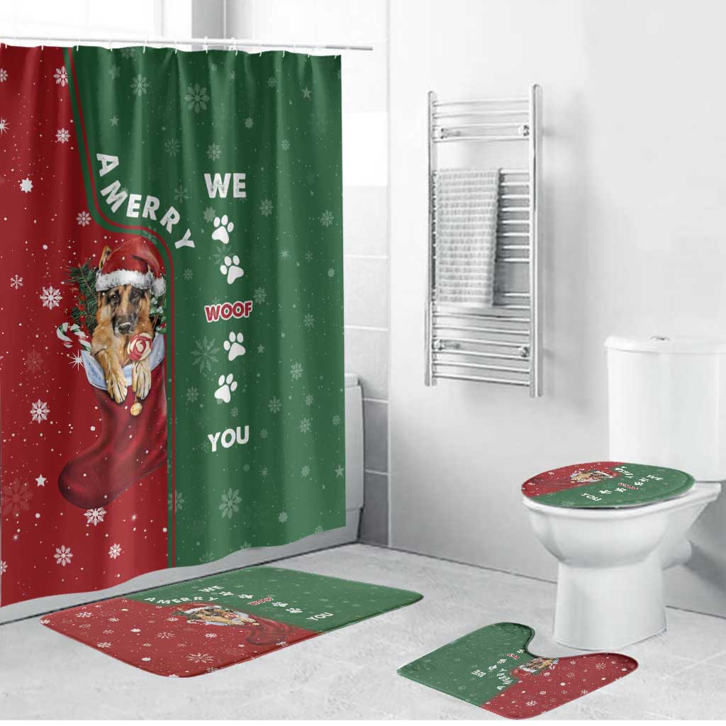 German Shepherd Merry Christmas Christmas Bathroom Set Xmas Holiday Patterns - Wonder Print Shop