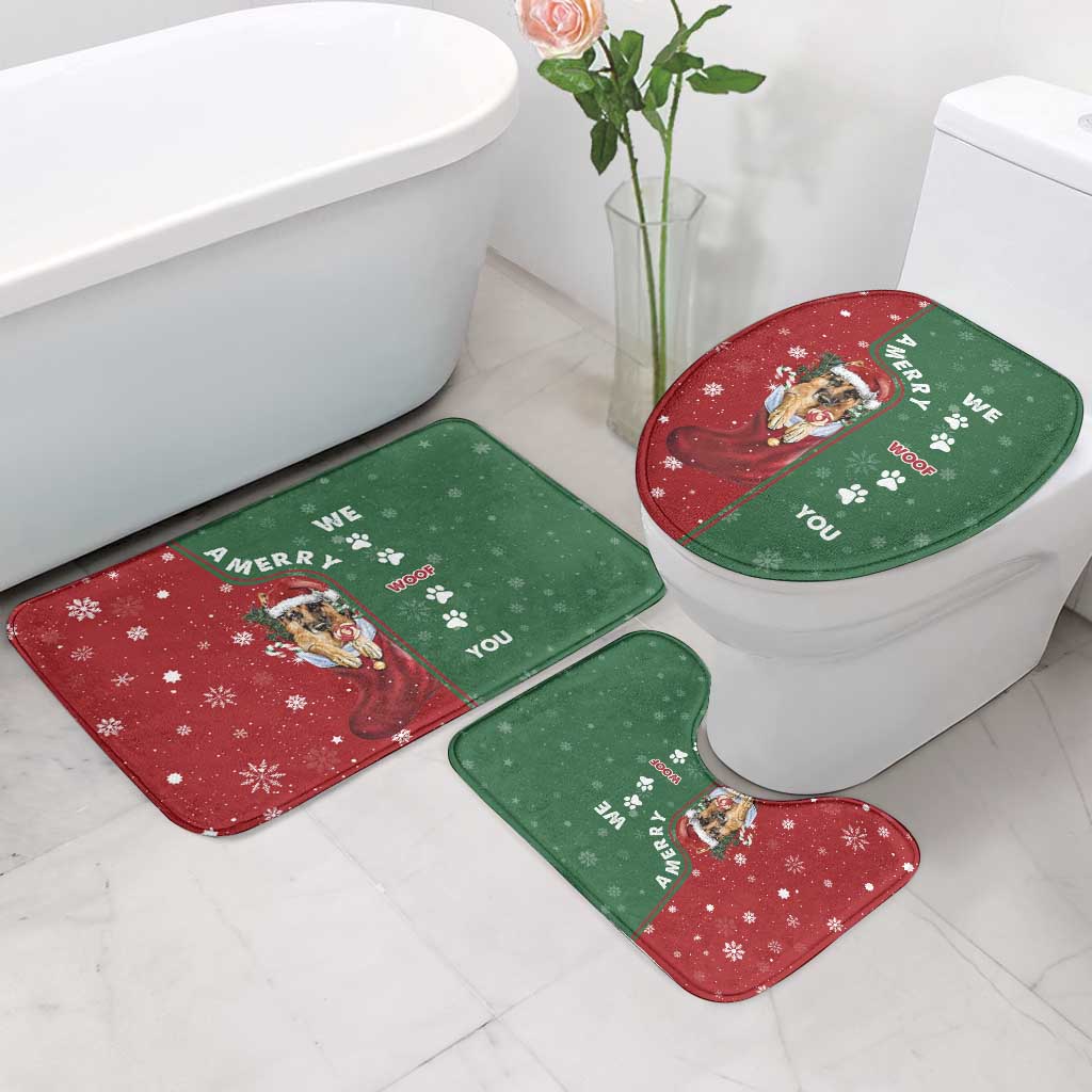 German Shepherd Merry Christmas Christmas Bathroom Set Xmas Holiday Patterns - Wonder Print Shop