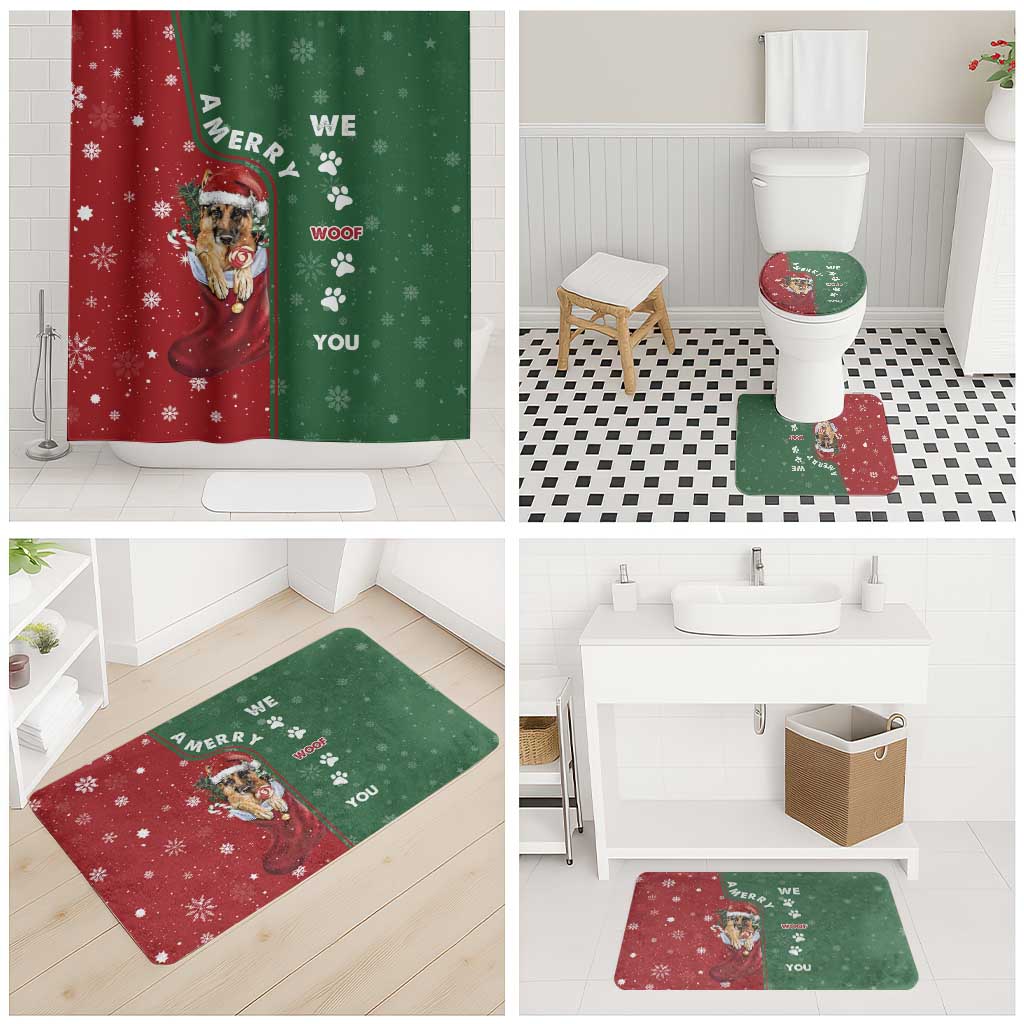 German Shepherd Merry Christmas Christmas Bathroom Set Xmas Holiday Patterns - Wonder Print Shop