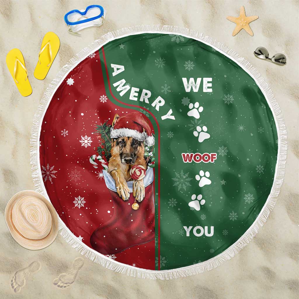 German Shepherd Merry Christmas Christmas Beach Blanket Xmas Holiday Patterns - Wonder Print Shop