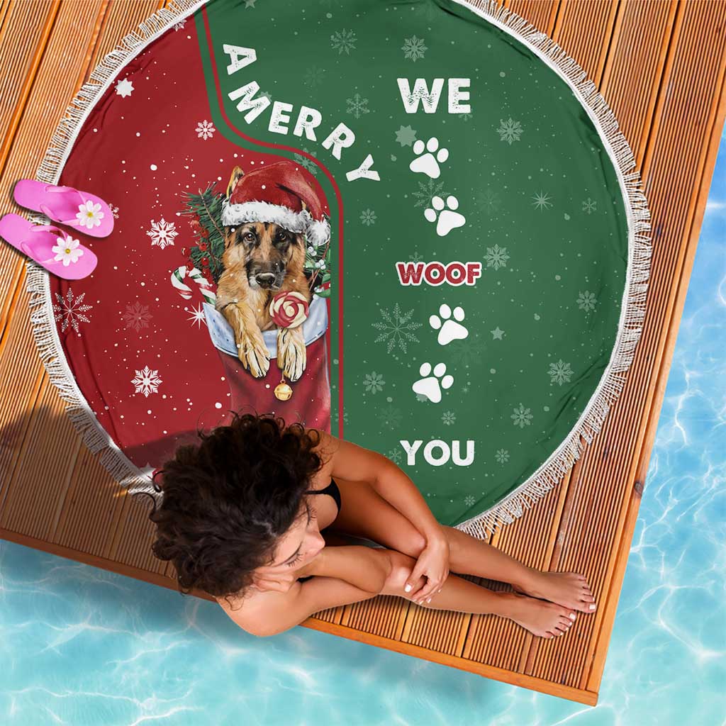 German Shepherd Merry Christmas Christmas Beach Blanket Xmas Holiday Patterns - Wonder Print Shop
