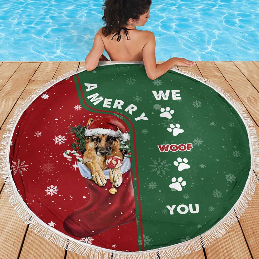 German Shepherd Merry Christmas Christmas Beach Blanket Xmas Holiday Patterns - Wonder Print Shop