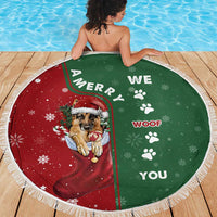 German Shepherd Merry Christmas Christmas Beach Blanket Xmas Holiday Patterns - Wonder Print Shop