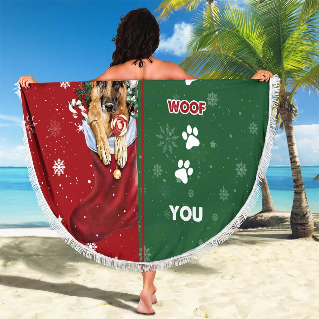 German Shepherd Merry Christmas Christmas Beach Blanket Xmas Holiday Patterns - Wonder Print Shop