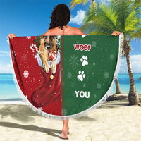 German Shepherd Merry Christmas Christmas Beach Blanket Xmas Holiday Patterns - Wonder Print Shop