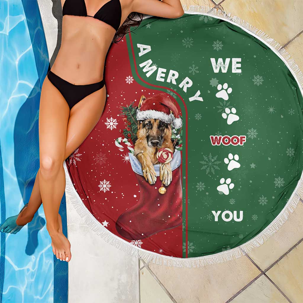 German Shepherd Merry Christmas Christmas Beach Blanket Xmas Holiday Patterns - Wonder Print Shop