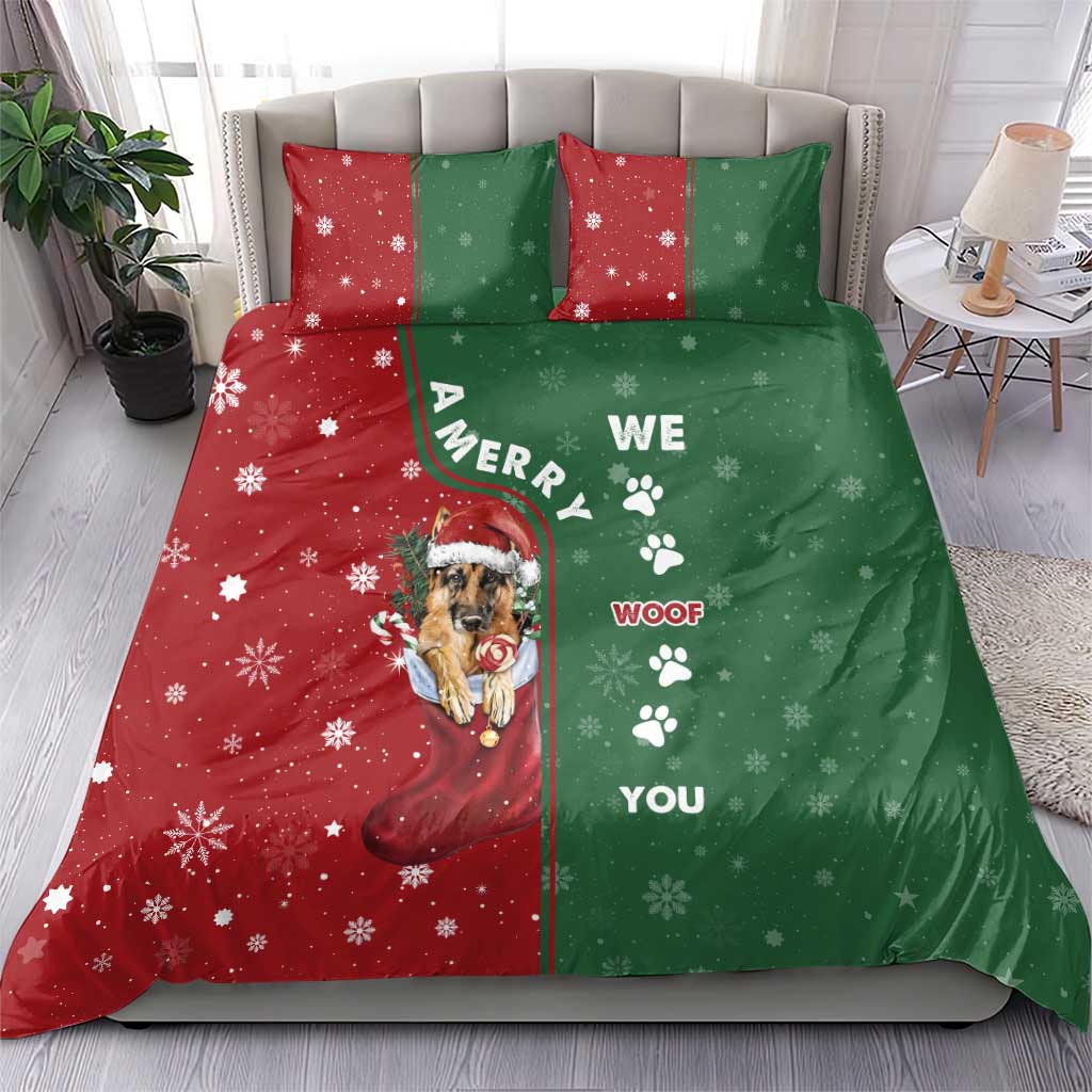 German Shepherd Merry Christmas Christmas Bedding Set Xmas Holiday Patterns - Wonder Print Shop
