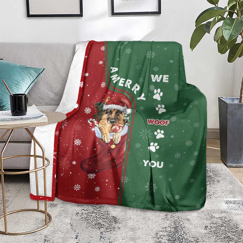 German Shepherd Merry Christmas Christmas Blanket Xmas Holiday Patterns - Wonder Print Shop