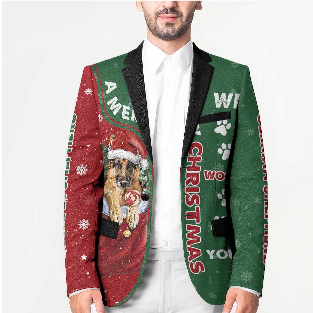 German Shepherd Merry Christmas Christmas Blazer Xmas Holiday Patterns - Wonder Print Shop