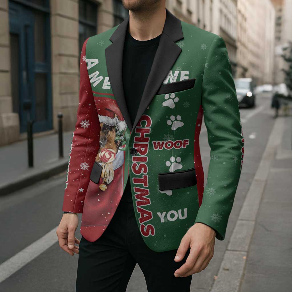German Shepherd Merry Christmas Christmas Blazer Xmas Holiday Patterns - Wonder Print Shop