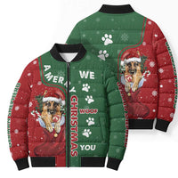 German Shepherd Merry Christmas Christmas Bomber Puffer Jacket Xmas Holiday Patterns - Wonder Print Shop