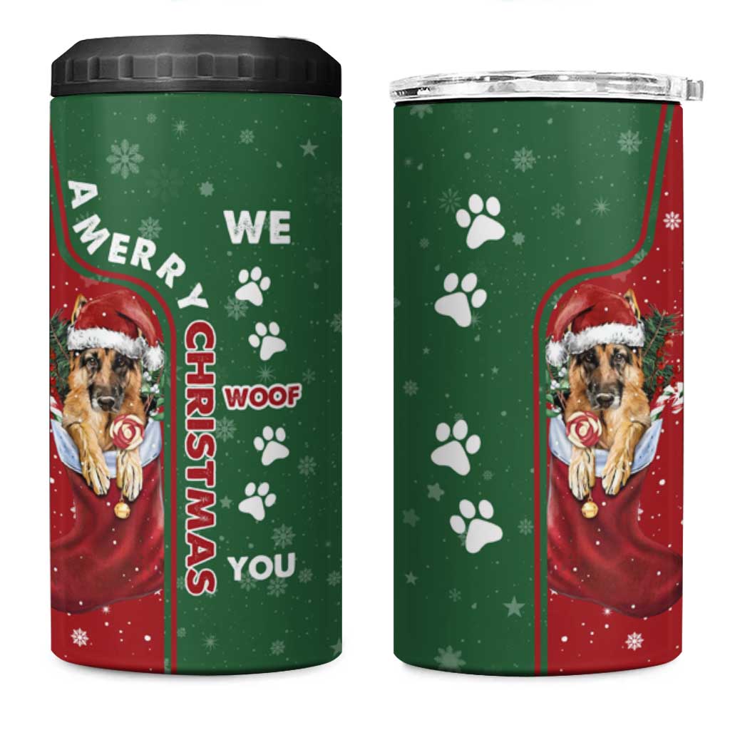 German Shepherd Merry Christmas Christmas 4 in 1 Can Cooler Tumbler Xmas Holiday Patterns - Wonder Print Shop