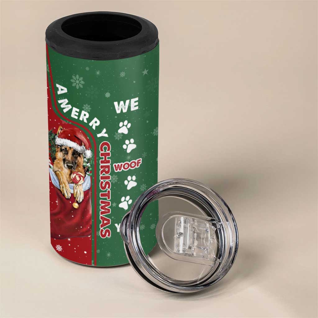 German Shepherd Merry Christmas Christmas 4 in 1 Can Cooler Tumbler Xmas Holiday Patterns - Wonder Print Shop
